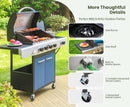 Patio Propane Grill BBQ with 4 x 8000 BTU Burners and 10,000 Side Burner-Captiva Designs