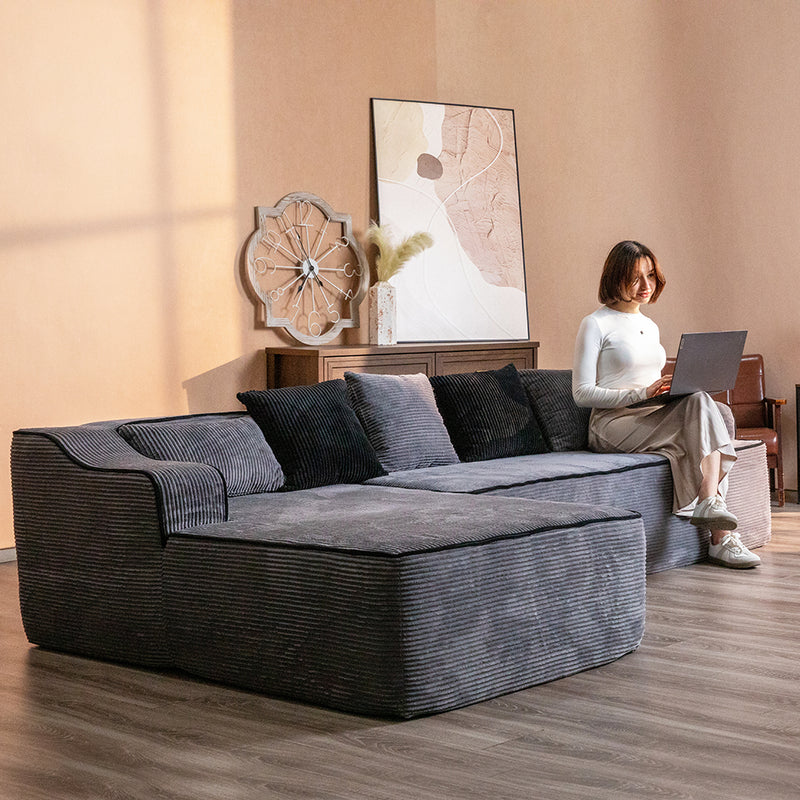 Phi Villa 104" Indoor Modular Cloud Sectional Couch-Assembly Free Ready-to-use Sofa
