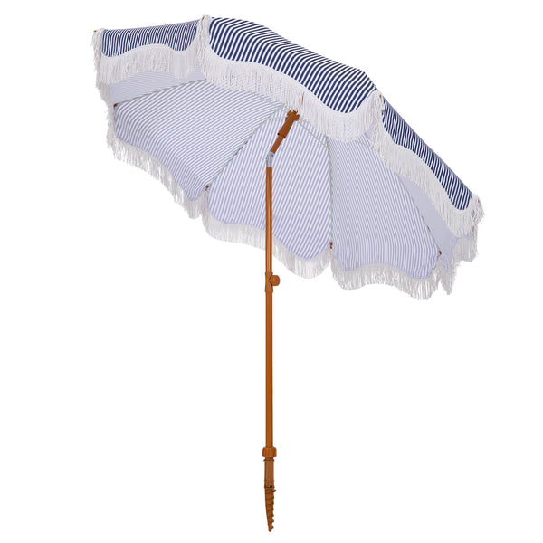 7ft Patio Beach Tassel Umbrella UPF 50+ With Carry Bag