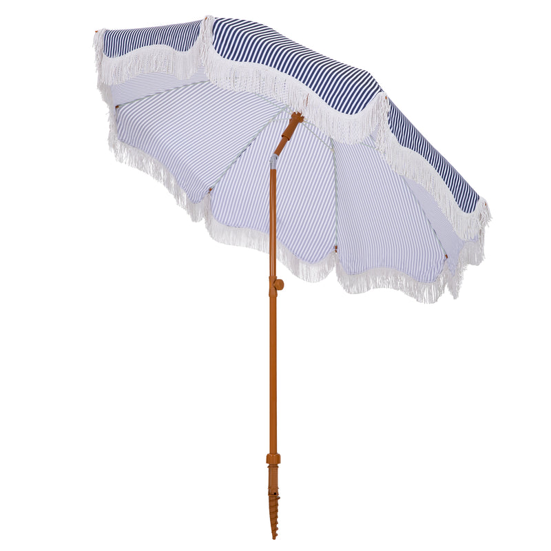 Phi Villa 7ft Patio Beach Tassel Umbrella UPF 50+ With Carry Bag