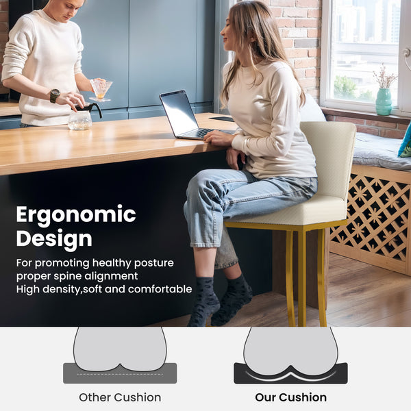 24 Inch Modern PU Leather Counter Stools for Kitchen Island