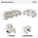 Living Room Sofa Modular Sectional Cloud-like Couch Chenille Large Set
