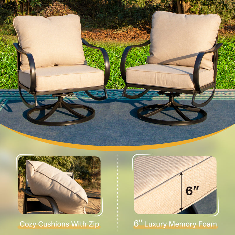 Phi Villa 15-Person Outdoor Patio Furniture Combination Set with Sofa Set, Textilene Dining Set, and Umbrella