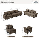 Living Room Sofa Modular Sectional Cloud-like Couch Chenille Large Set