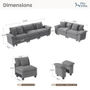 Cloud-like Living Room Sofa Couch Modular Sectional Corduroy Large Set