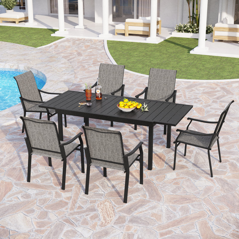 7-Piece/9-Piece Patio Dining Set with Extendable Table for Backyard PHI VILLA