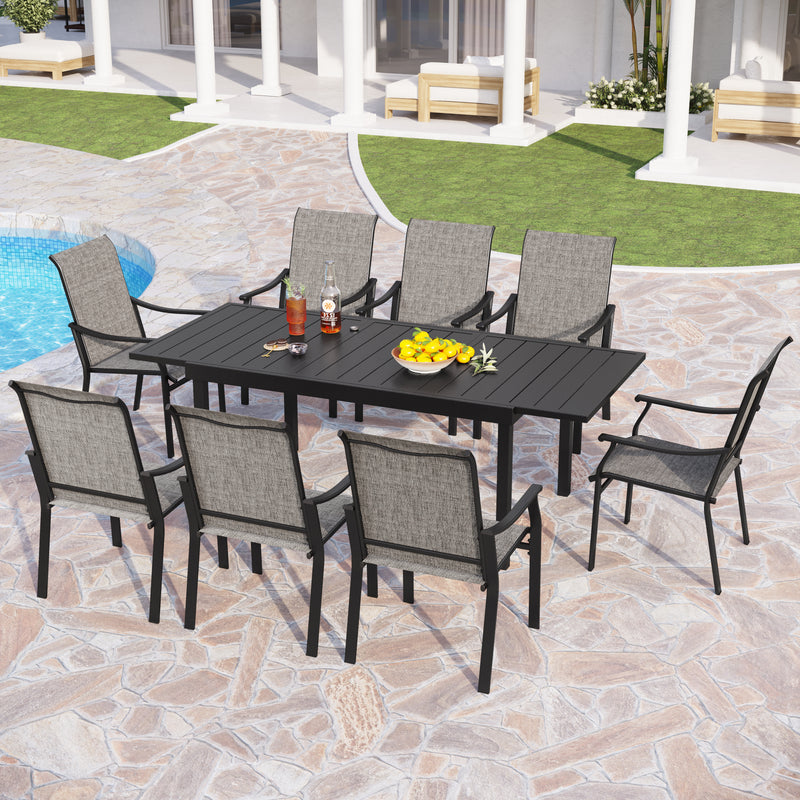 7-Piece/9-Piece Patio Dining Set with Extendable Table for Backyard PHI VILLA