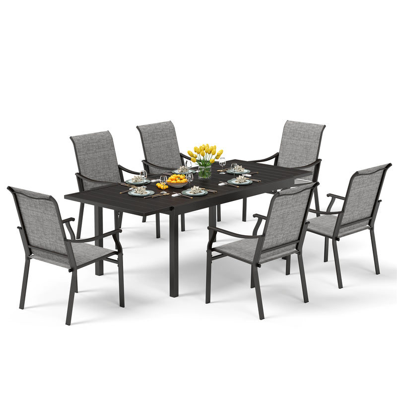 7-Piece/9-Piece Patio Dining Set with Extendable Table for Backyard PHI VILLA