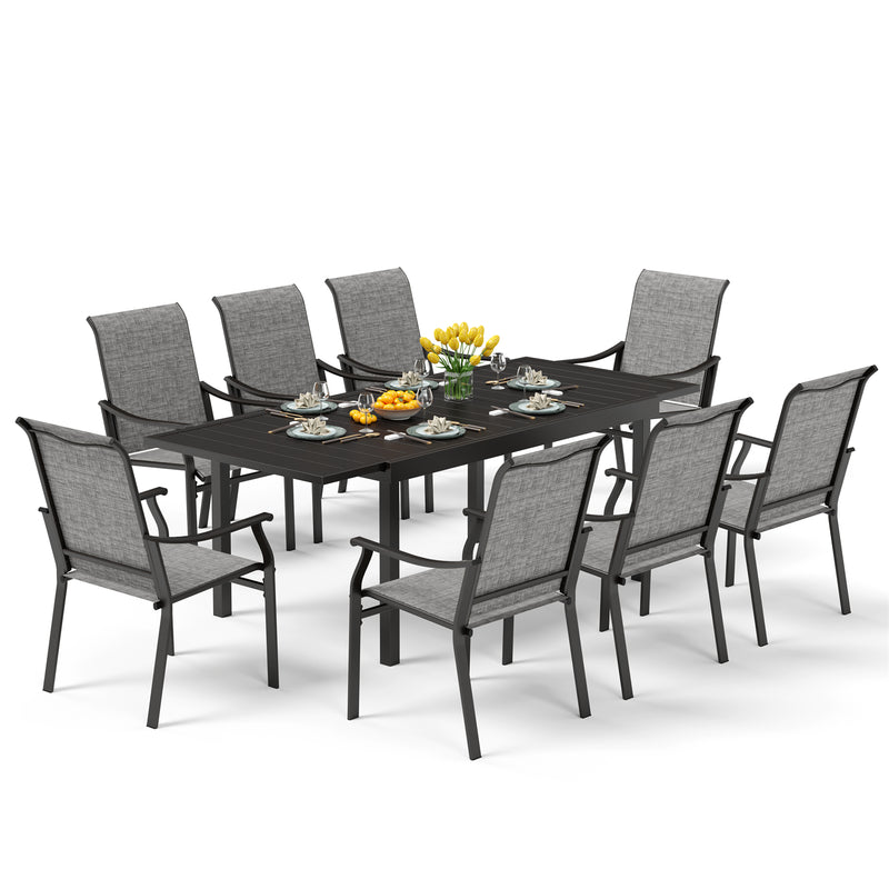 7-Piece/9-Piece Patio Dining Set with Extendable Table for Backyard PHI VILLA