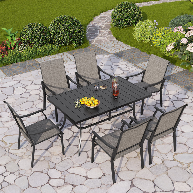 7-Piece Outdoor Dining Set for Garden Backyard PHI VILLA