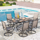 7-Piece Patio Dining Set with Swivel Chairs for Backyard PHI VILLA