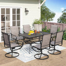7-Piece Patio Dining Set with Swivel Chairs for Backyard PHI VILLA