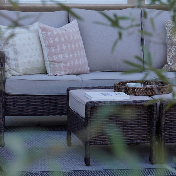 7-Seater Garden Vintage All-Weather Swivel Rattan Sofa Sets