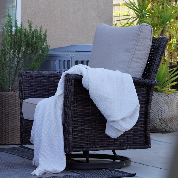 7-Seater Garden Vintage All-Weather Swivel Rattan Sofa Sets