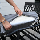 7-Seater Patio Metal Diamond Sofa Set with  Fire Pit Table