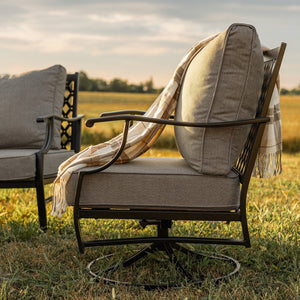 7-Seater Patio Metal Diamond Sofa with Ottomans