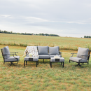 7-Seater Patio Metal Diamond Sofa with Ottomans