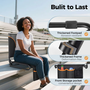 Folding Stadium Seat Chair for Bleachers with Back & Arm Rest, 2 Pieces