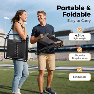 Folding Stadium Seat Chair for Bleachers with Back & Arm Rest, 2 Pieces