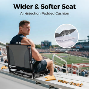 Folding Stadium Seat Chair for Bleachers with Back & Arm Rest, 2 Pieces