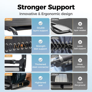 Folding Stadium Seat Chair for Bleachers with Back & Arm Rest, 2 Pieces