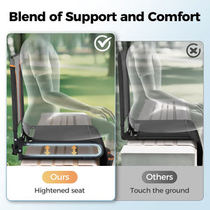 Folding Stadium Seat Chair for Bleachers with Back & Arm Rest, 2 Pieces