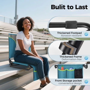 Folding Stadium Seat Chair for Bleachers with Back & Arm Rest, 2 Pieces