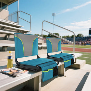 Folding Stadium Seat Chair for Bleachers with Back & Arm Rest, 2 Pieces
