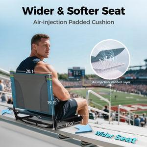 Folding Stadium Seat Chair for Bleachers with Back & Arm Rest, 2 Pieces
