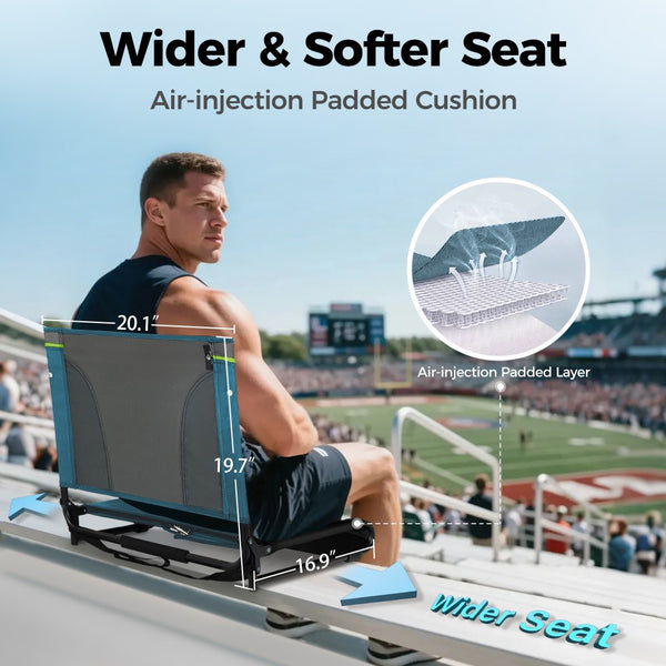 Folding Stadium Seat Chair for Bleachers with Back & Arm Rest, 2 Pieces