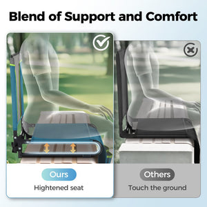 Folding Stadium Seat Chair for Bleachers with Back & Arm Rest, 2 Pieces