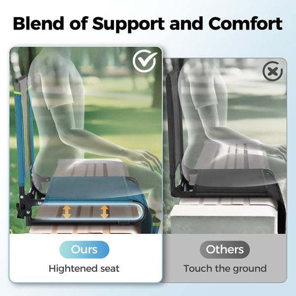 Folding Stadium Seat Chair for Bleachers with Back & Arm Rest, 2 Pieces