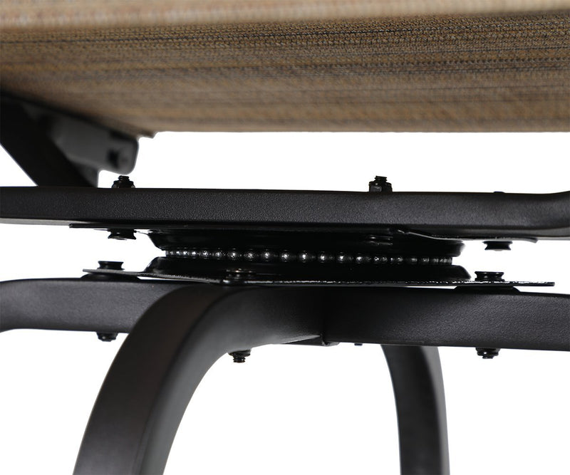 PHI VILLA Outdoor Textilene All-Weather Swivel Bar Stools With Arms
