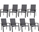 PHI VILLA Outdoor Aluminum Stackable Textilene  Sling Chairs