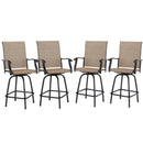 Outdoor Textilene All-Weather Swivel Bar Stools With Arms PHI VILLA