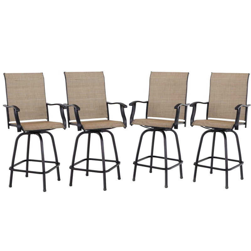 Outdoor Textilene All-Weather Swivel Bar Stools With Arms PHI VILLA