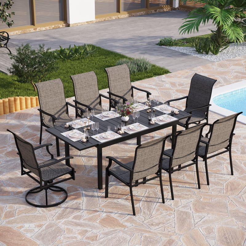 79-Piece Patio Dining Set with Extendable Table & Upgraded Padded Swivel Chairs PHI VILLA
