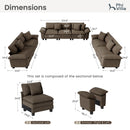 Living Room Sofa Chenille Cloud-like Couch Modular Sectional Large Set