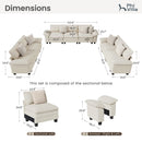 Living Room Sofa Chenille Cloud-like Couch Modular Sectional Large Set