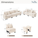 Cloud-like Living Room Sofa Couch Modular Sectional Corduroy Large Set