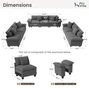 Living Room Sofa Corduroy Cloud-like Couch Modular Sectional Large Set