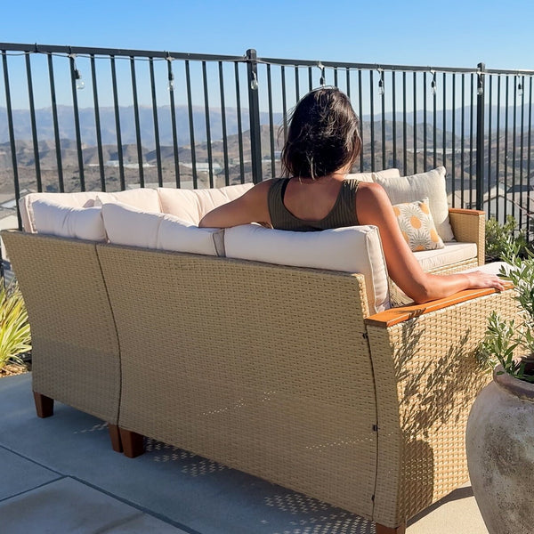 Laguna 8-Seat Patio Modular Sofa Set with Lift Top Table