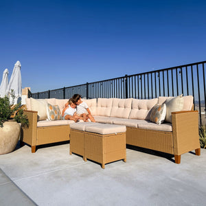 Laguna 8-Seat Patio Modular Sofa Set with Lift Top Table
