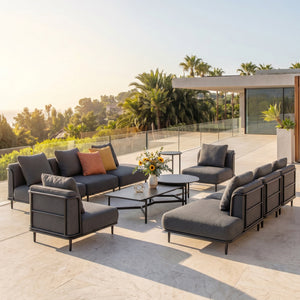 Marfa Oversized Modular Patio Sofa with Nesting Table