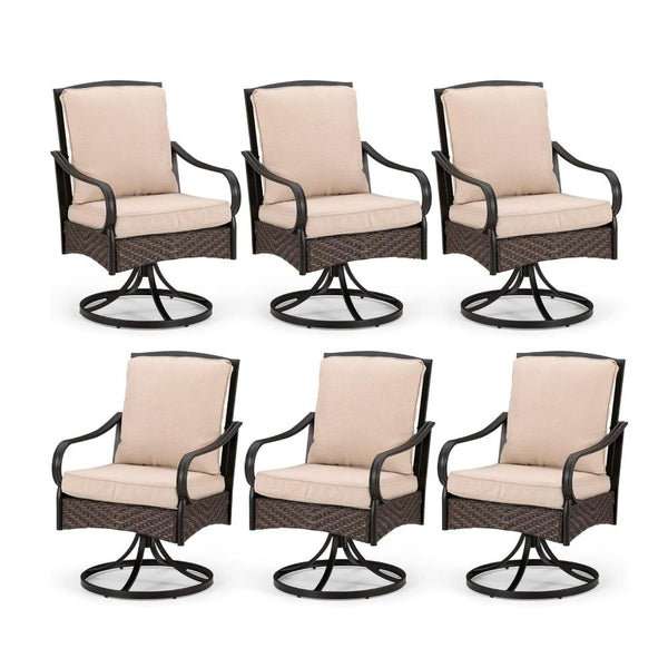 Coco Rattan Swivel Dining Chairs for Graden, Balcony PHI VILLA