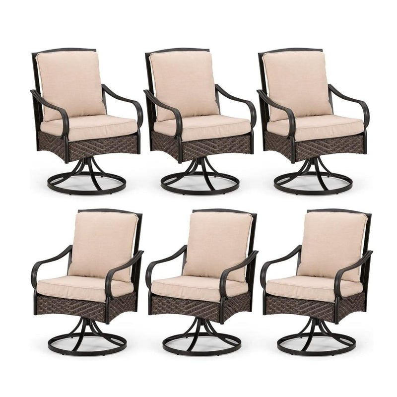 Outdoor Rattan Swivel Dining Chairs for Graden, Balcony PHI VILLA