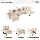 Cloud-like Living Room Sofa Couch Modular Sectional Corduroy Large Set