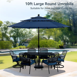 10ft 3 Tier Auto-tilt Patio Umbrella Outdoor Double Vented Umbrella