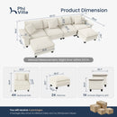 Cloud-like Living Room Sofa Couch Modular Sectional Large Set Dual Fabric