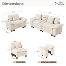Cloud-like Living Room Sofa Couch Modular Sectional Corduroy Large Set